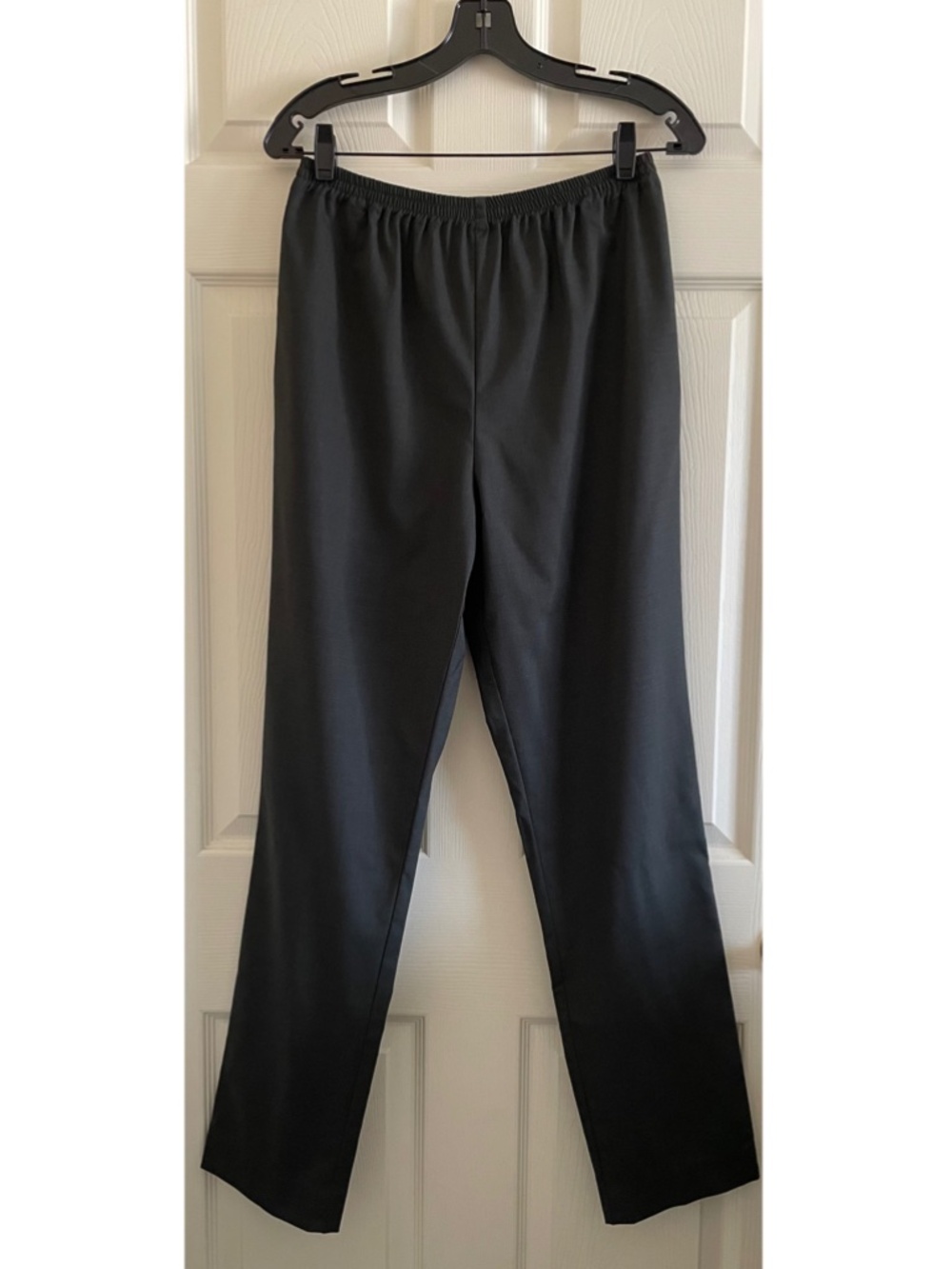 Eskandar New Zealand Wool Dark Green Straight Leg Pants Pull on Elastic Waist